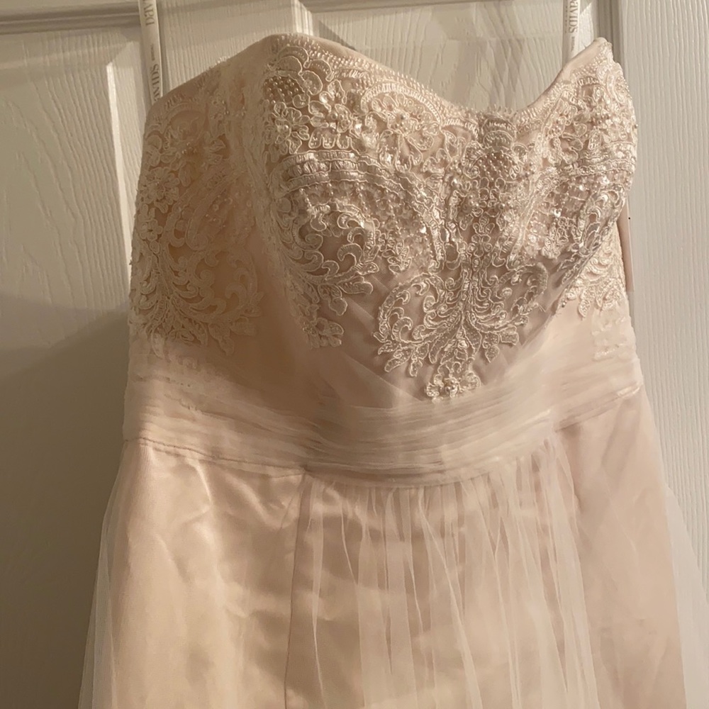 David’s Bridal Collection Beaded Lace Tulle Wedding Dress
